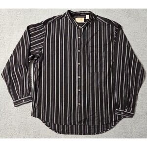 Scully Band Collar‎ Shirt XL Western Frontier Geometric Striped Black Role Play